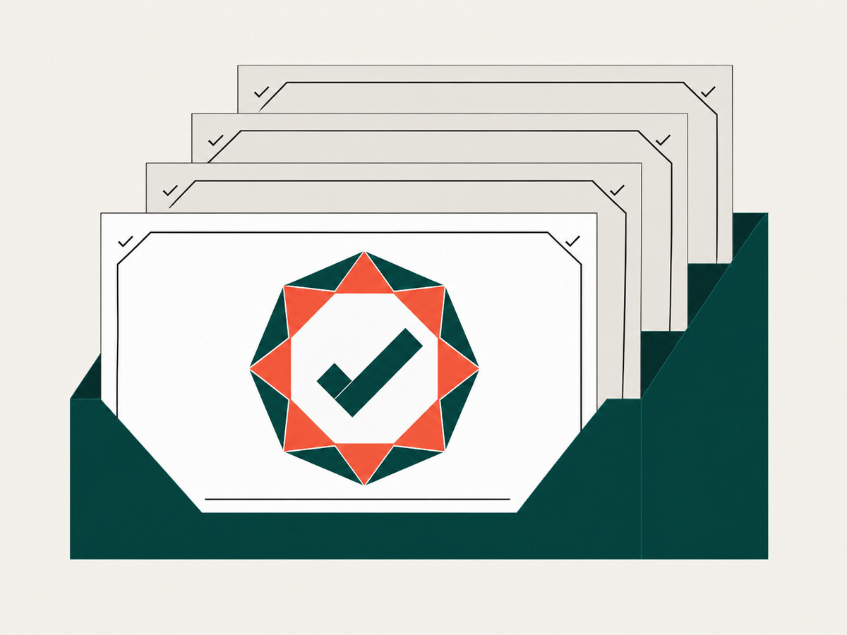 Verified directory cards arranged in a structured catalog tray